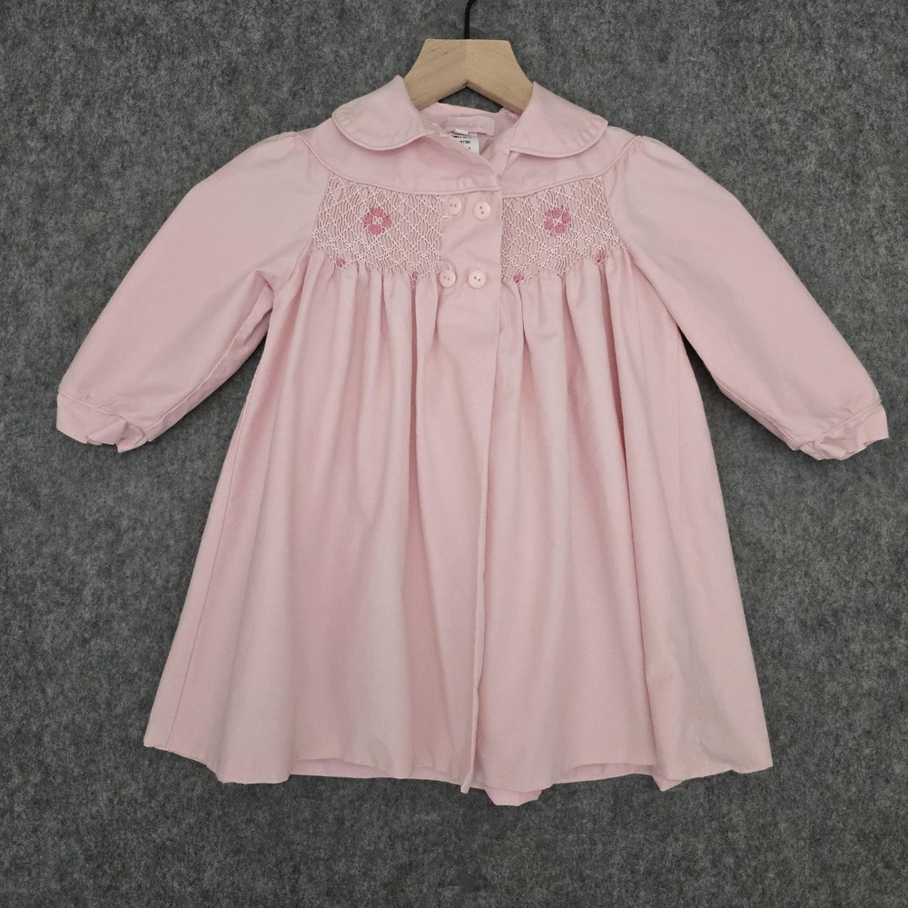 Carouselwear Coat Infant‎ Girls 12-18 Mos Pink Smocked Embroidered Swing Jacket